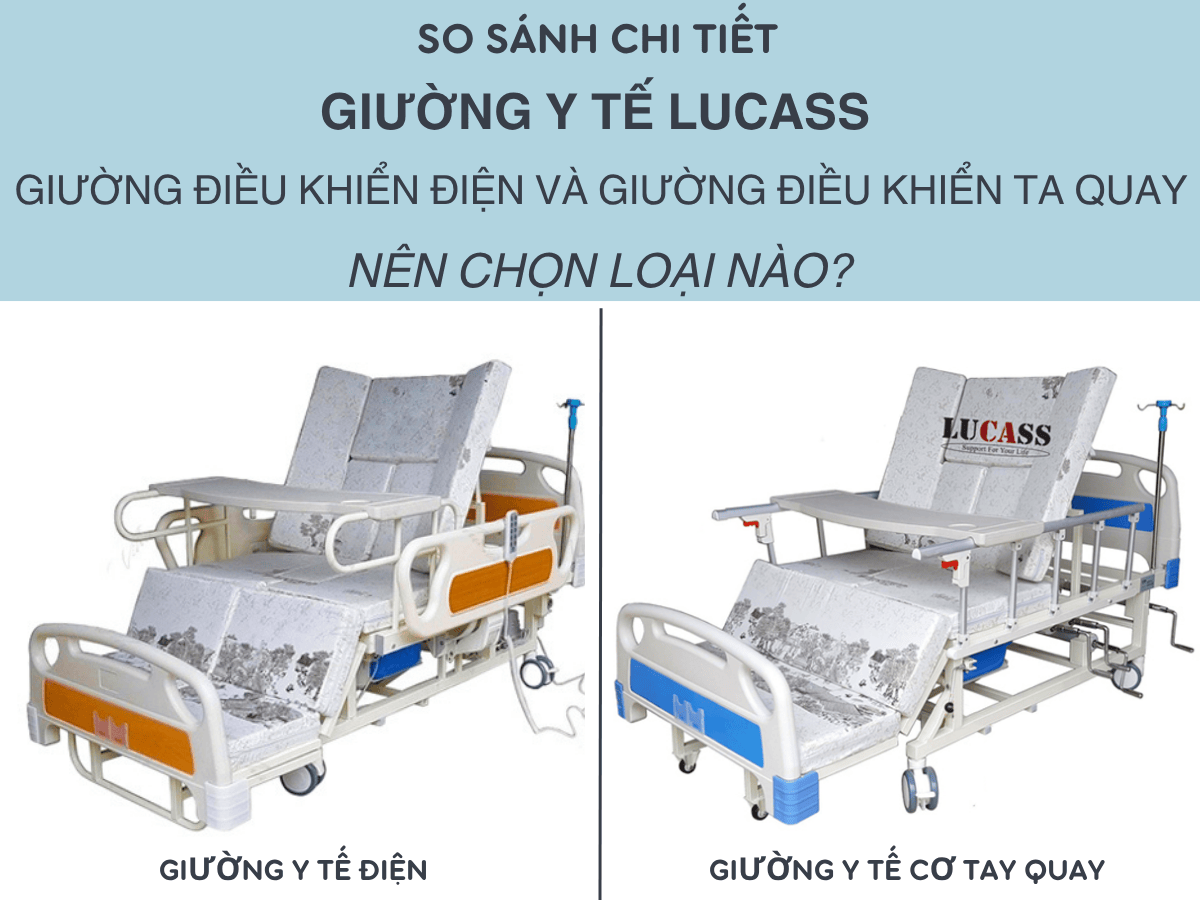 So Sánh Chi Tiết: Giường y tế Lucass điện và tay quay – Nên chọn loại nào?